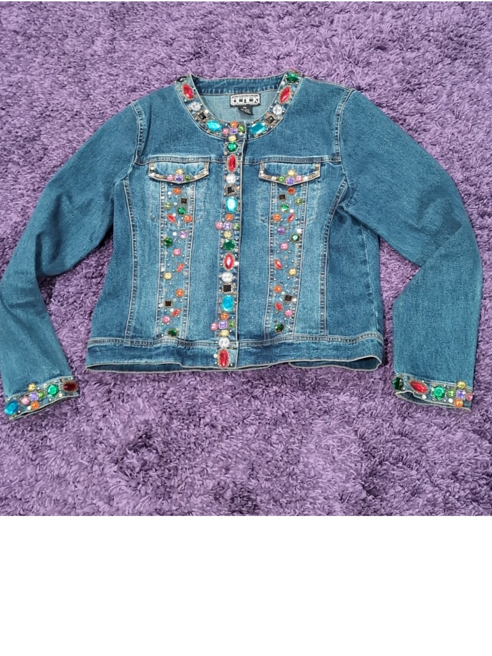 Berek by Takako Sakon Jeweled Denim Jacket 
Petite Medium